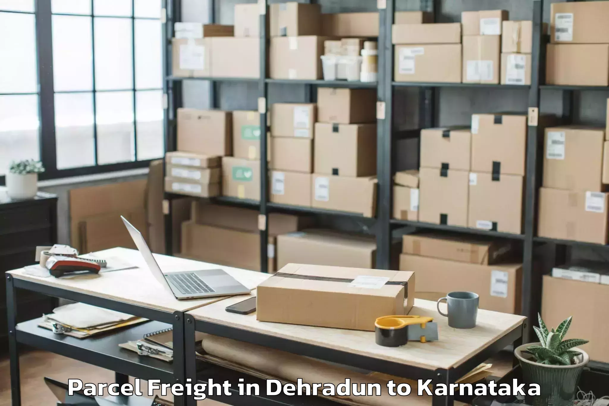 Easy Dehradun to Honnali Parcel Freight Booking